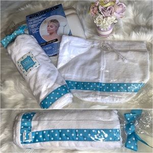 3 Piece SPA SET Thick Cotton Towel Bath Wrap, Tub Pillow & Carry Bag Gift NWT